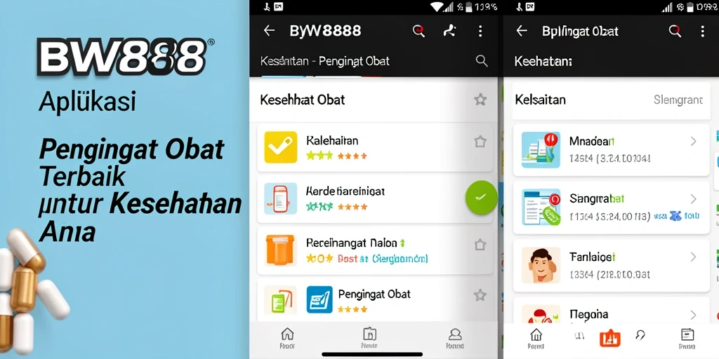 Antarmuka BW888 dengan fitur Pengingat Obat yang mudah digunakan.