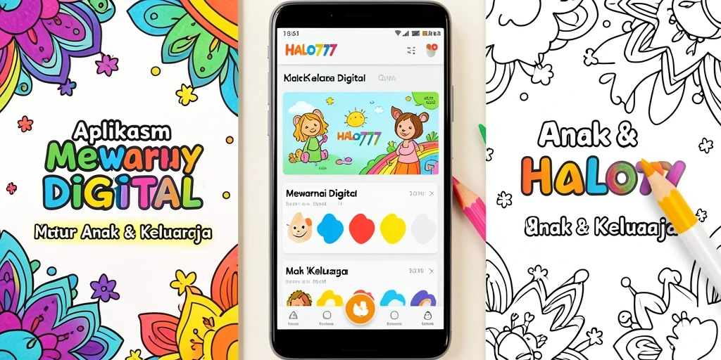 Antarmuka aplikasi HALO777 yang ramah anak dengan pilihan warna yang cerah.