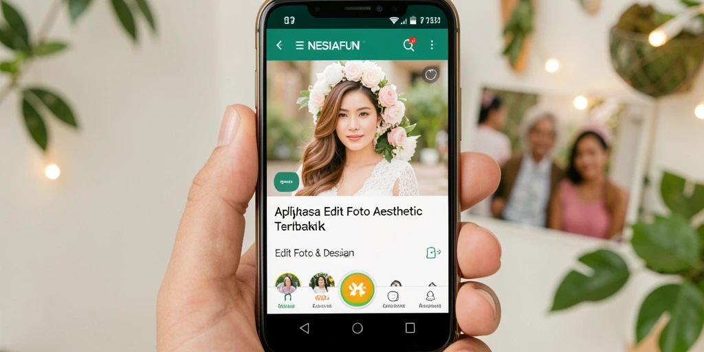 Tampilan antarmuka NESIAFUN yang menarik dan user-friendly untuk Edit Foto Aesthetic.