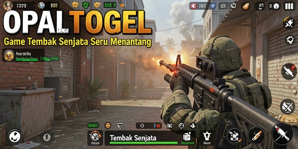 Antarmuka OPALTOGEL menunjukkan aksi menembak yang mendebarkan.