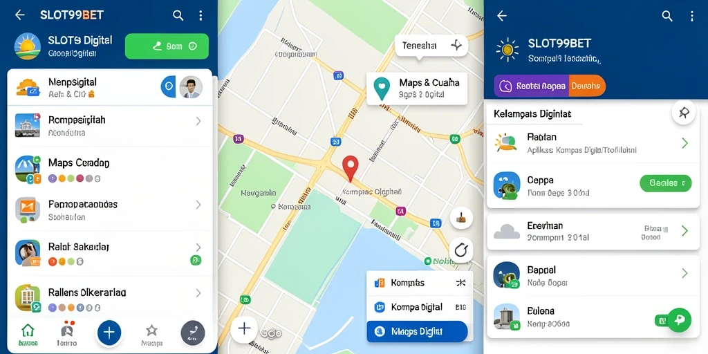Tampilan antarmuka SLOT99BET dengan fitur Kompas Digital yang sederhana dan informatif.