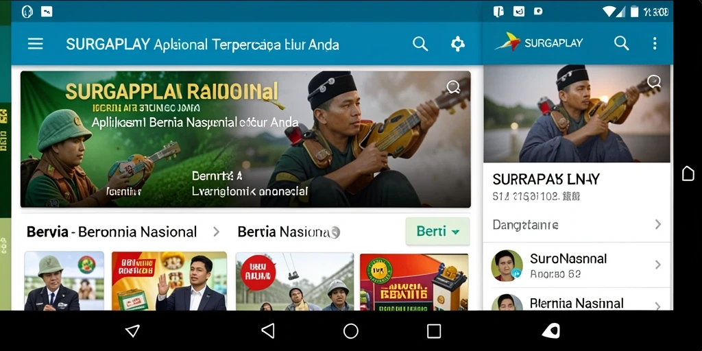Tampilan antarmuka SURGAPLAY yang menarik dan informatif.