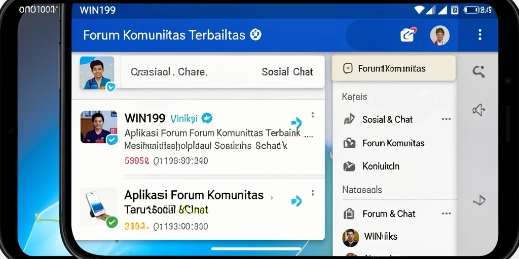 Tampilan utama antarmuka WIN199 dengan berbagai forum diskusi.