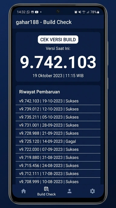 Riwayat Versi Gahar188 untuk Pengguna Android
